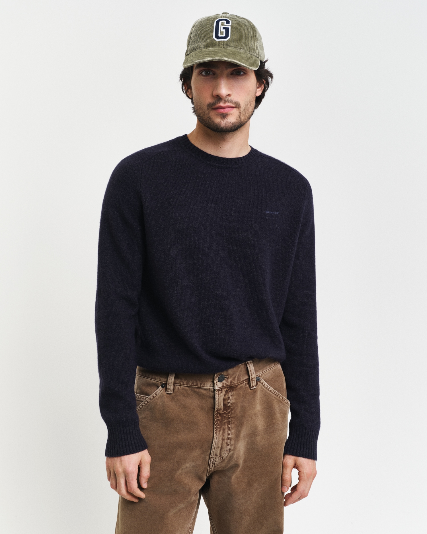 Gant Rundhalspullover »WOOL BLEND C-NECK«, in melierter Optik von Gant