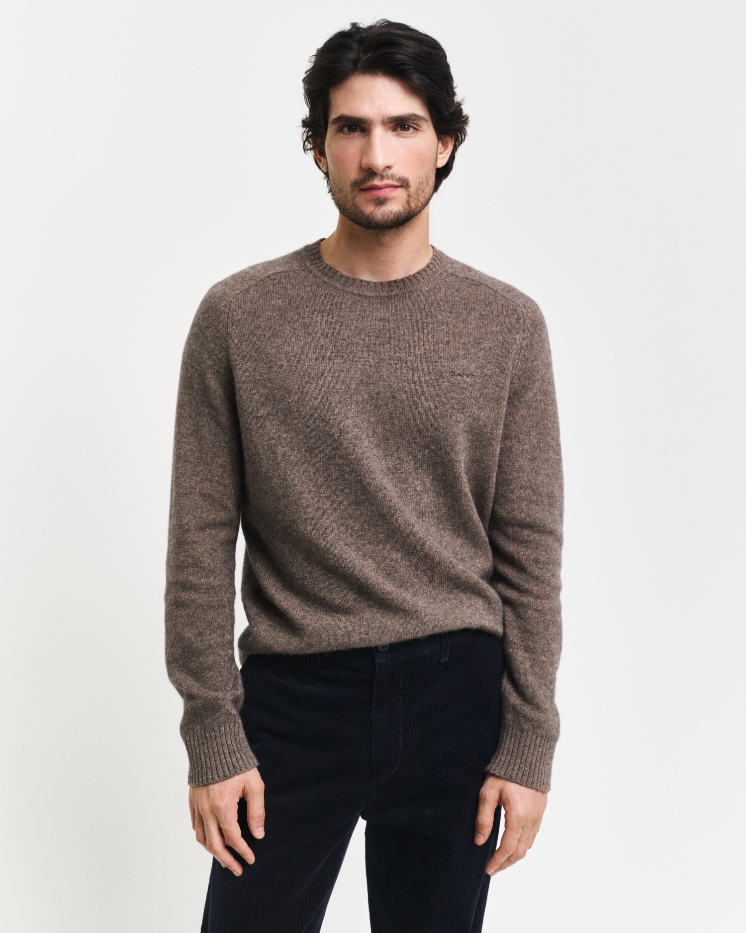 Gant Rundhalspullover »WOOL BLEND C-NECK«, in melierter Optik von Gant