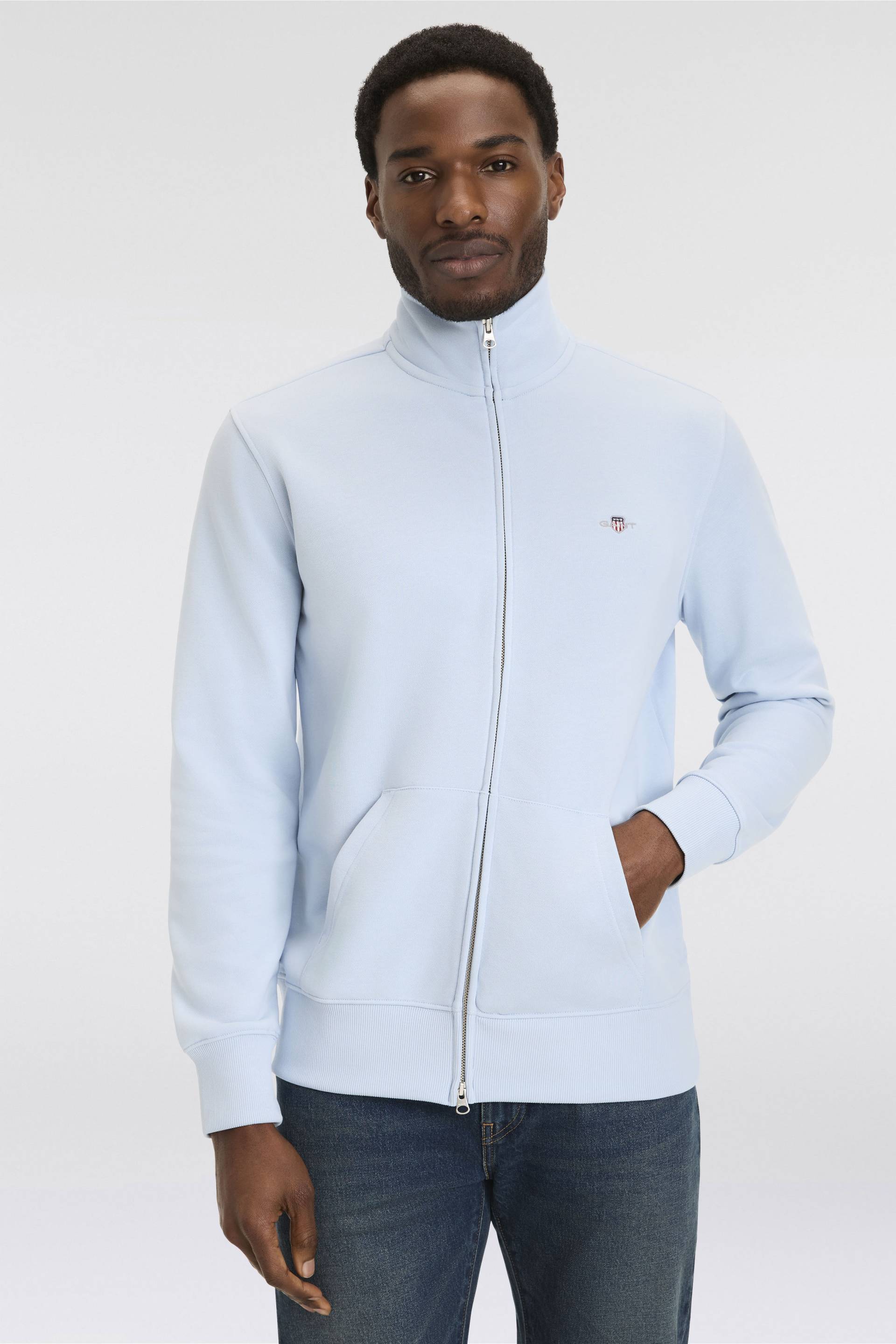 Gant Sweatjacke »REG SHIELD FULL ZIP SWEAT«, mit Logostickerei auf der Brust von Gant