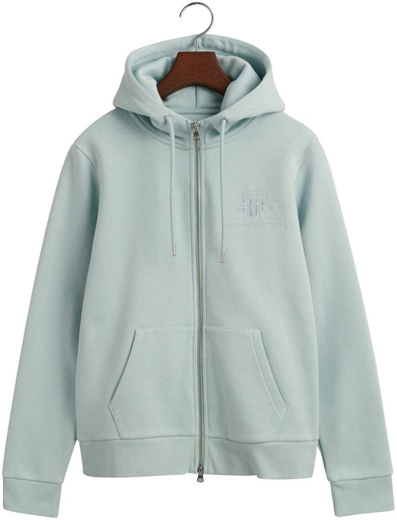 Gant Kapuzensweatjacke »REG TONAL SHIELD ZIP HOODIE«, mit Logostickerei auf der Brust von Gant