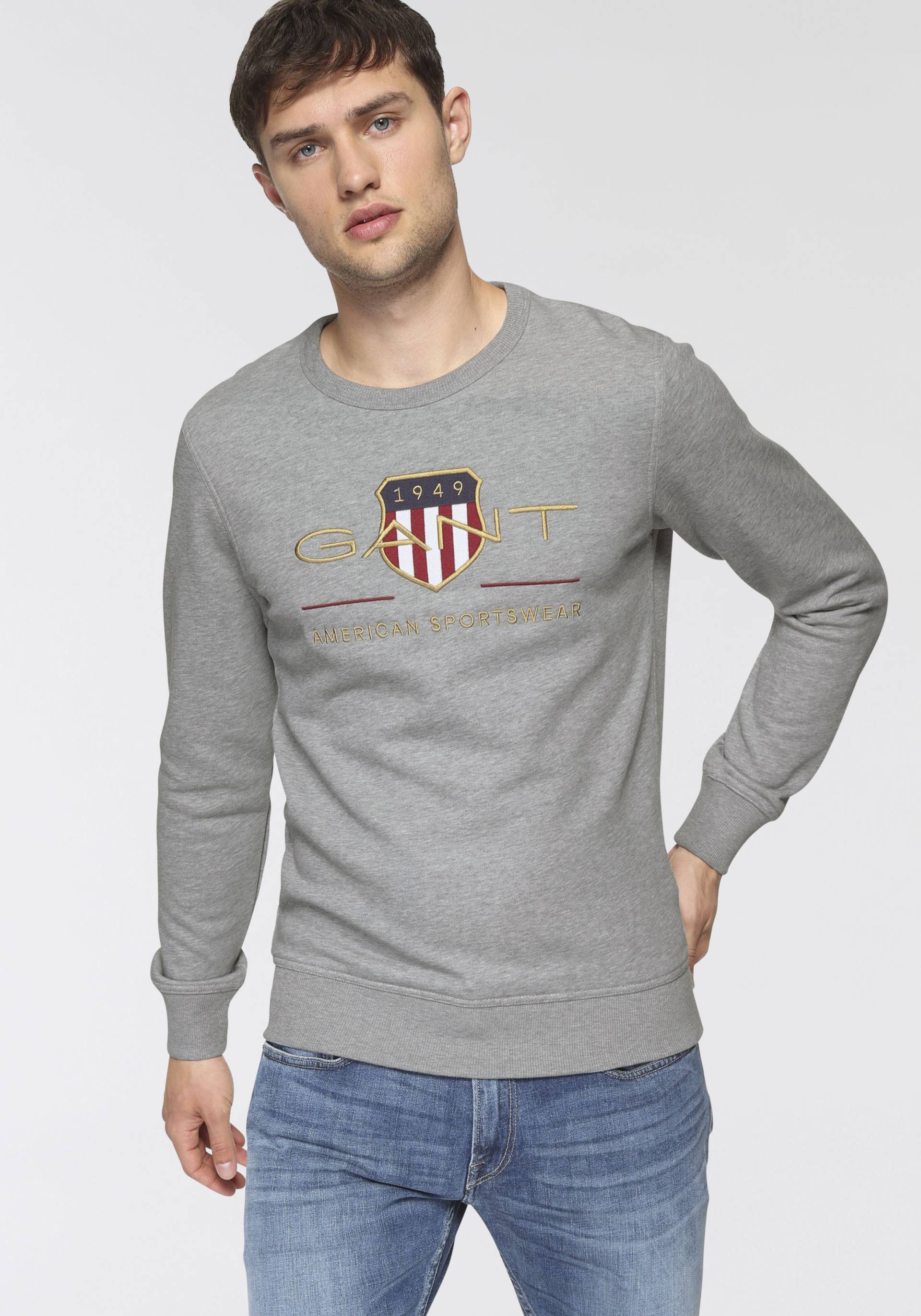 Gant Sweatshirt »ARCHIVE SHIELD C-NECK«, mit geripptem Rundhalsausschnitt von Gant