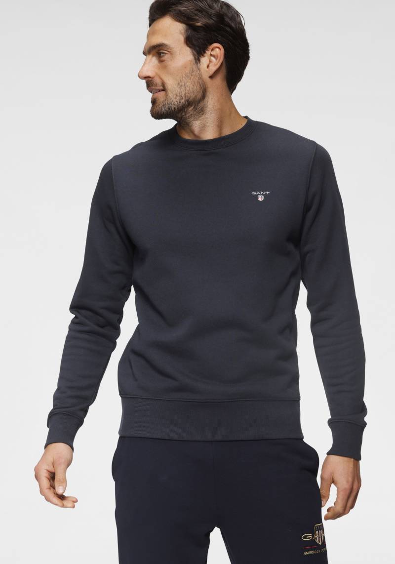 Gant Sweatshirt »ORIGINAL C-NECK SWEAT«, mit Rippbündchen an Saum und Ärmel von Gant