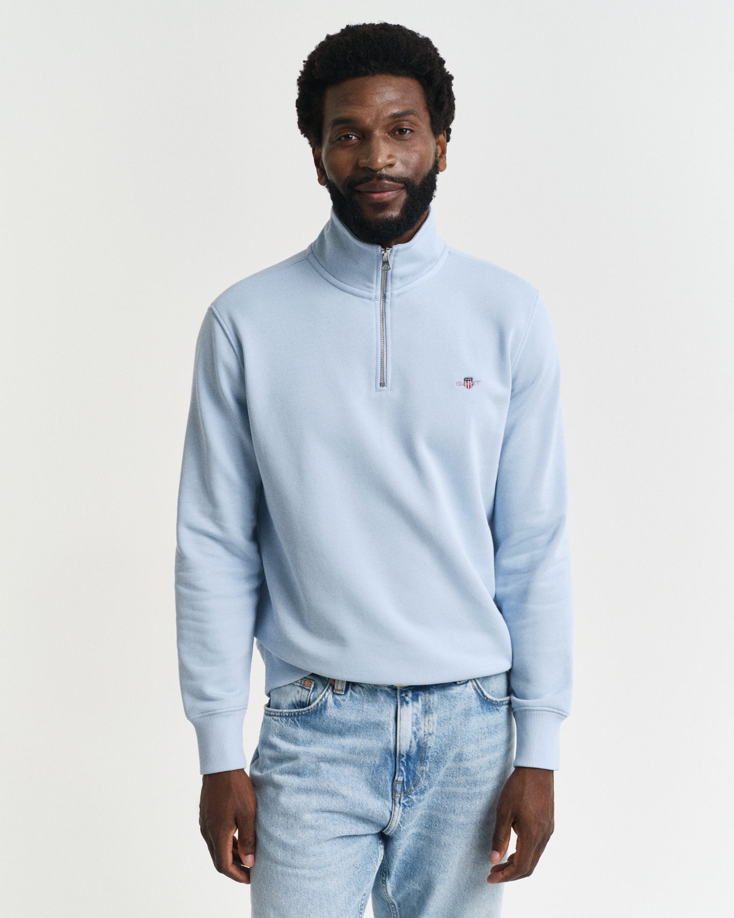 Gant Sweatshirt »REG SHIELD HALF ZIP SWEAT«, mit Logostickerei auf der Brust von Gant