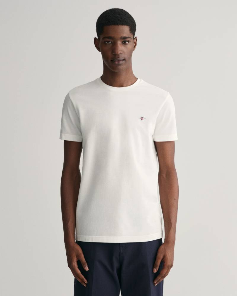 Gant T-Shirt »SLIM PIQUE SS T-SHIRT«, aufgestickte GANT-Wappengrafik auf der Brust von Gant