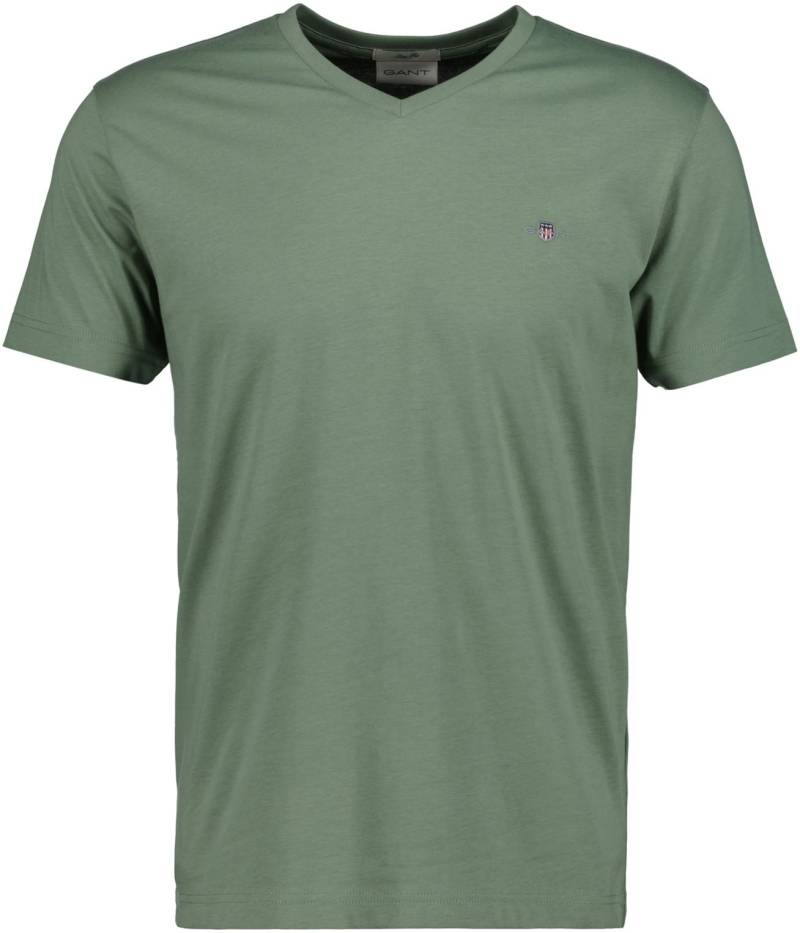 Gant T-Shirt »SLIM SHIELD V-NECK T-SHIRT«, mit einer kleinen Logostickerei auf der Brust von Gant