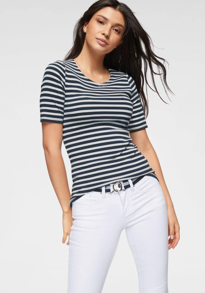 Gant T-Shirt »STRIPED 1X1 RIB LSS T-SHIRT«, mit charmantem Streifendesign von Gant