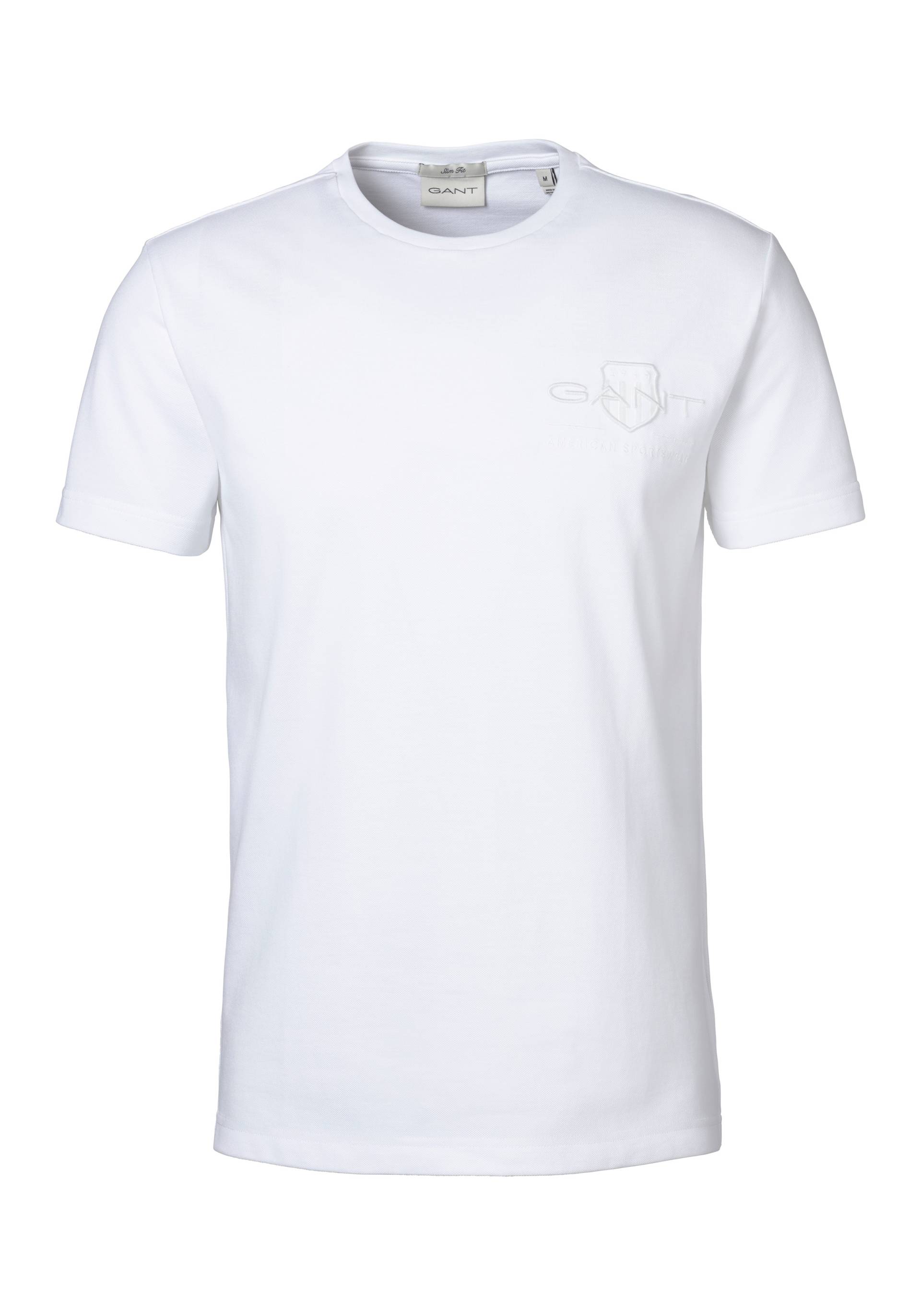 Gant T-Shirt »Slim Fit Tonal Shield Pique Shirt«, mit Ton in Ton Logo von Gant