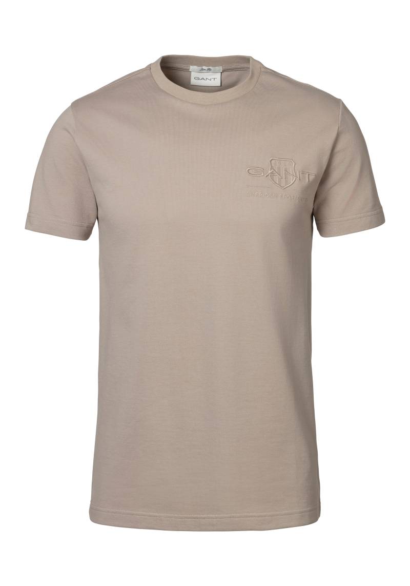 Gant T-Shirt »Slim Fit Tonal Shield Pique Shirt«, mit Ton in Ton Logo von Gant