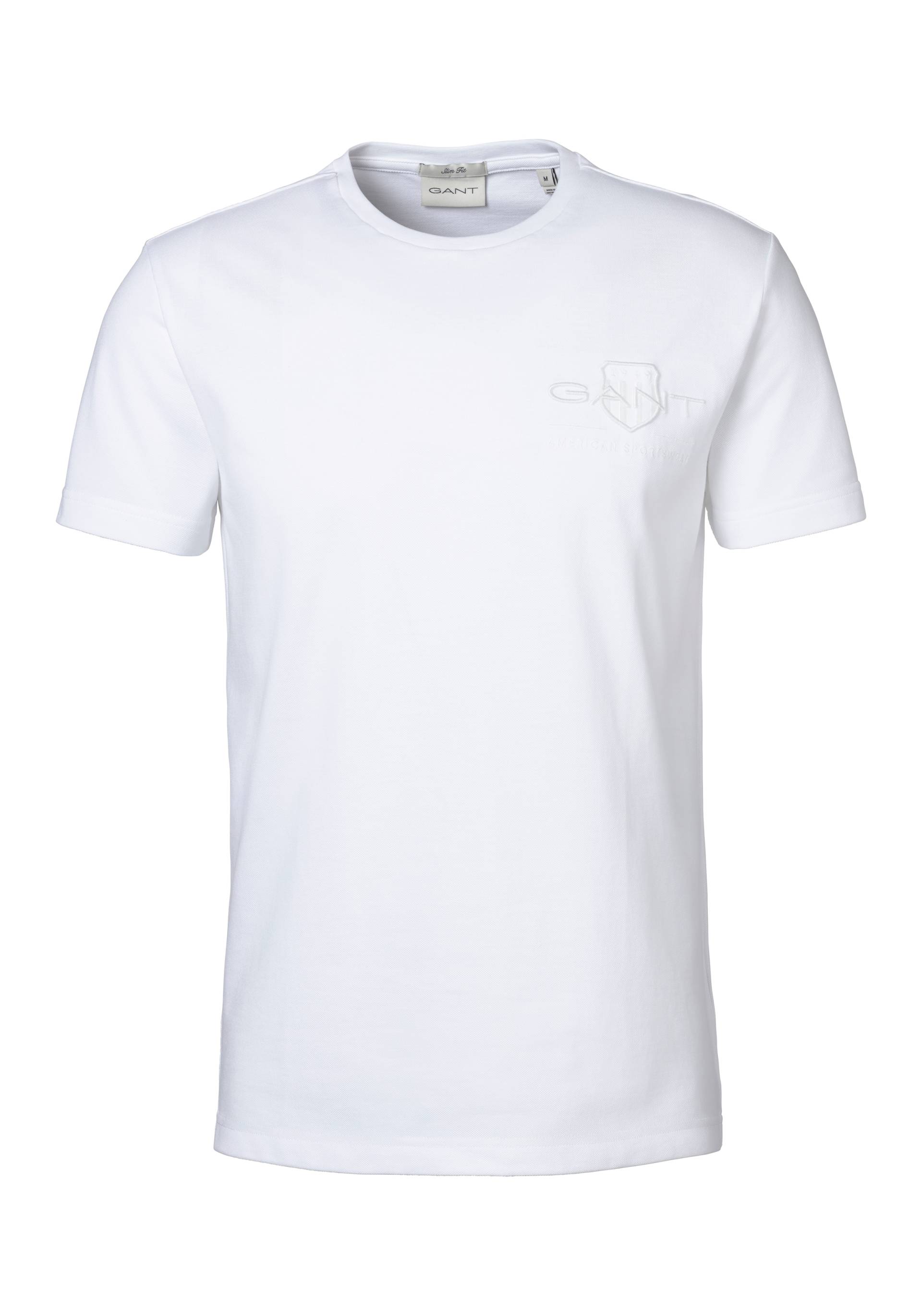 Gant T-Shirt »Slim Fit Tonal Shield Pique Shirt«, mit Ton in Ton Logo Gant T-Shirt »Slim Fit Tonal Shield Pique Shirt«, mit Ton in Ton Logo von Gant