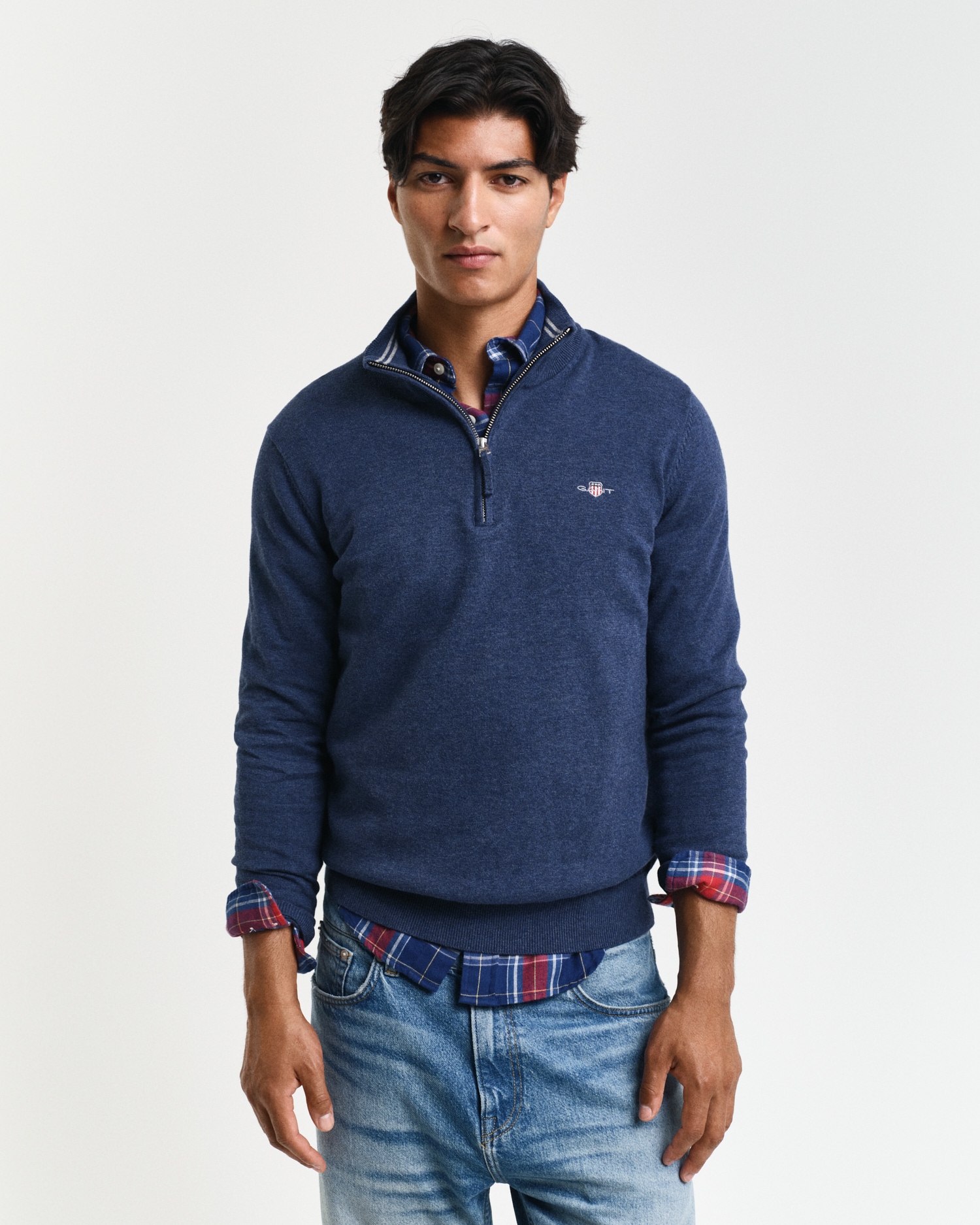 Gant Troyer »CLASSIC COTTON HALF ZIP«, mit gerippten Details von Gant