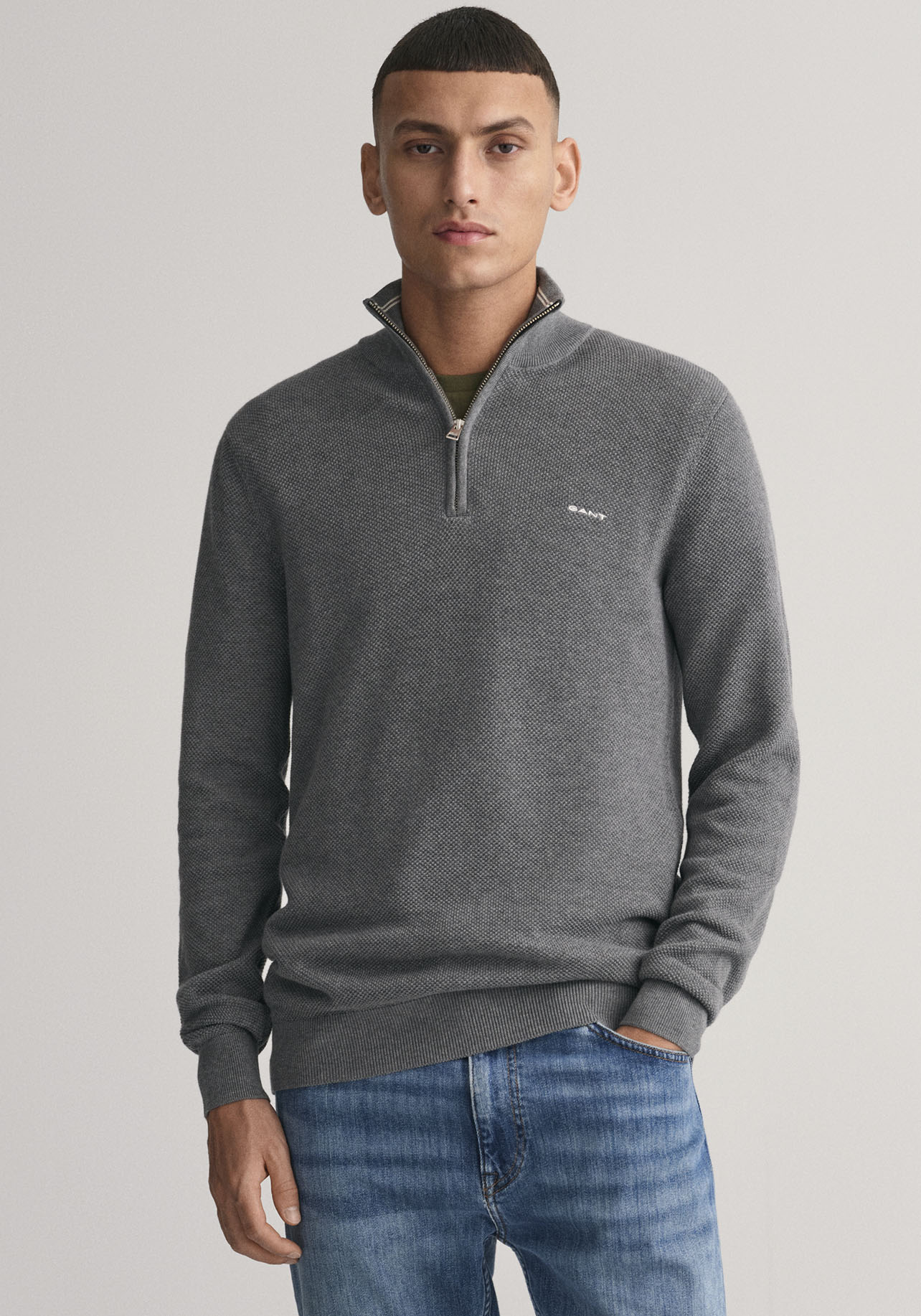 Gant Troyer »COTTON PIQUE HALF ZIP«, mit Piqué-Struktur von Gant