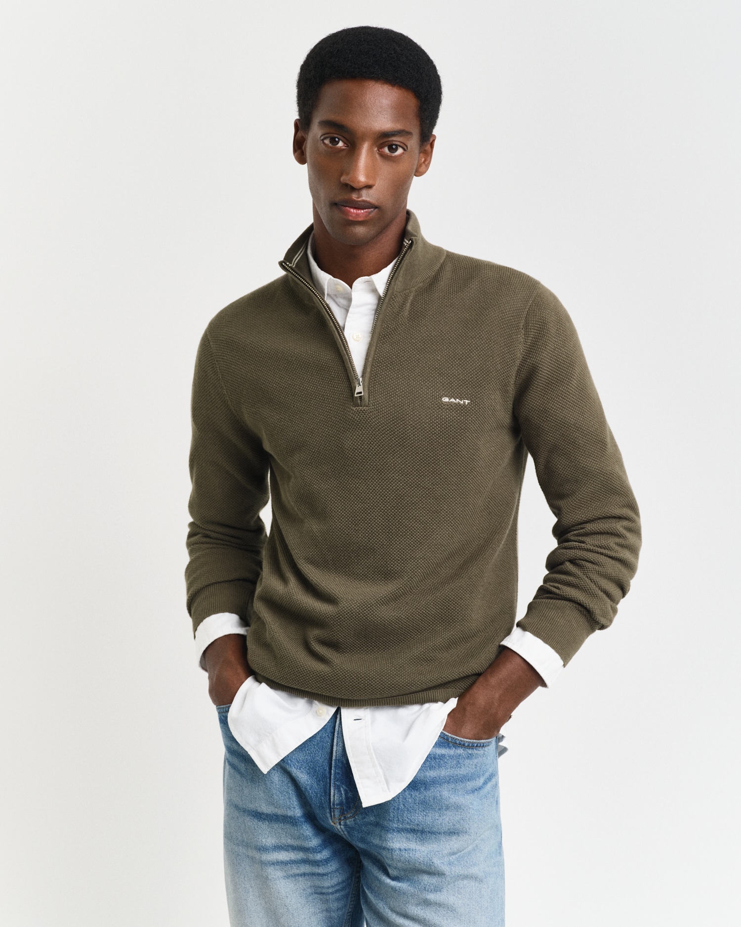 Gant Troyer »COTTON PIQUE HALF ZIP«, mit Piqué-Struktur von Gant