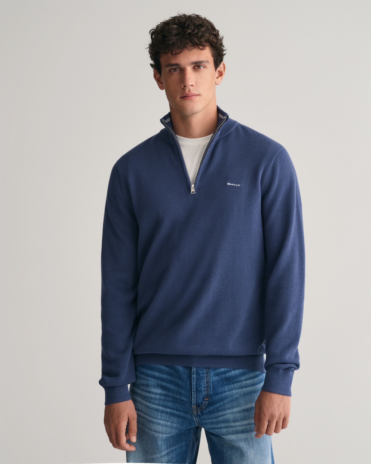 Gant Troyer »COTTON PIQUE HALF ZIP«, mit Piqué-Struktur von Gant