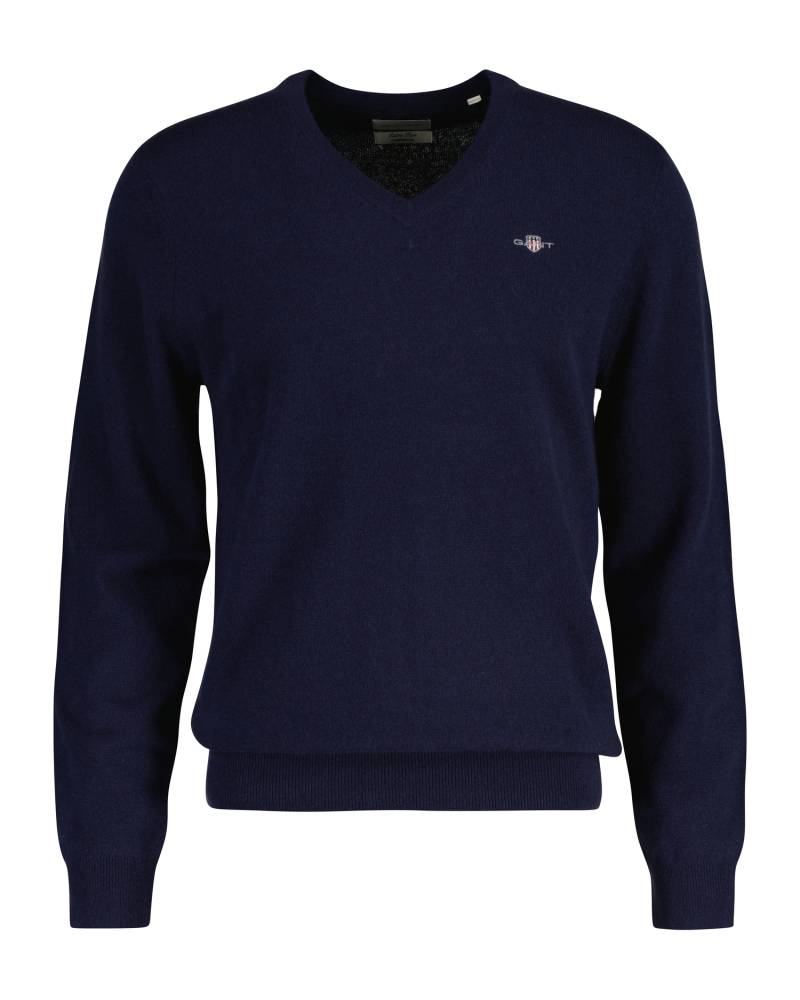 Gant V-Ausschnitt-Pullover »EXTRAFINE LAMBSWOOL V-NECK«, mit Logostickerei von Gant