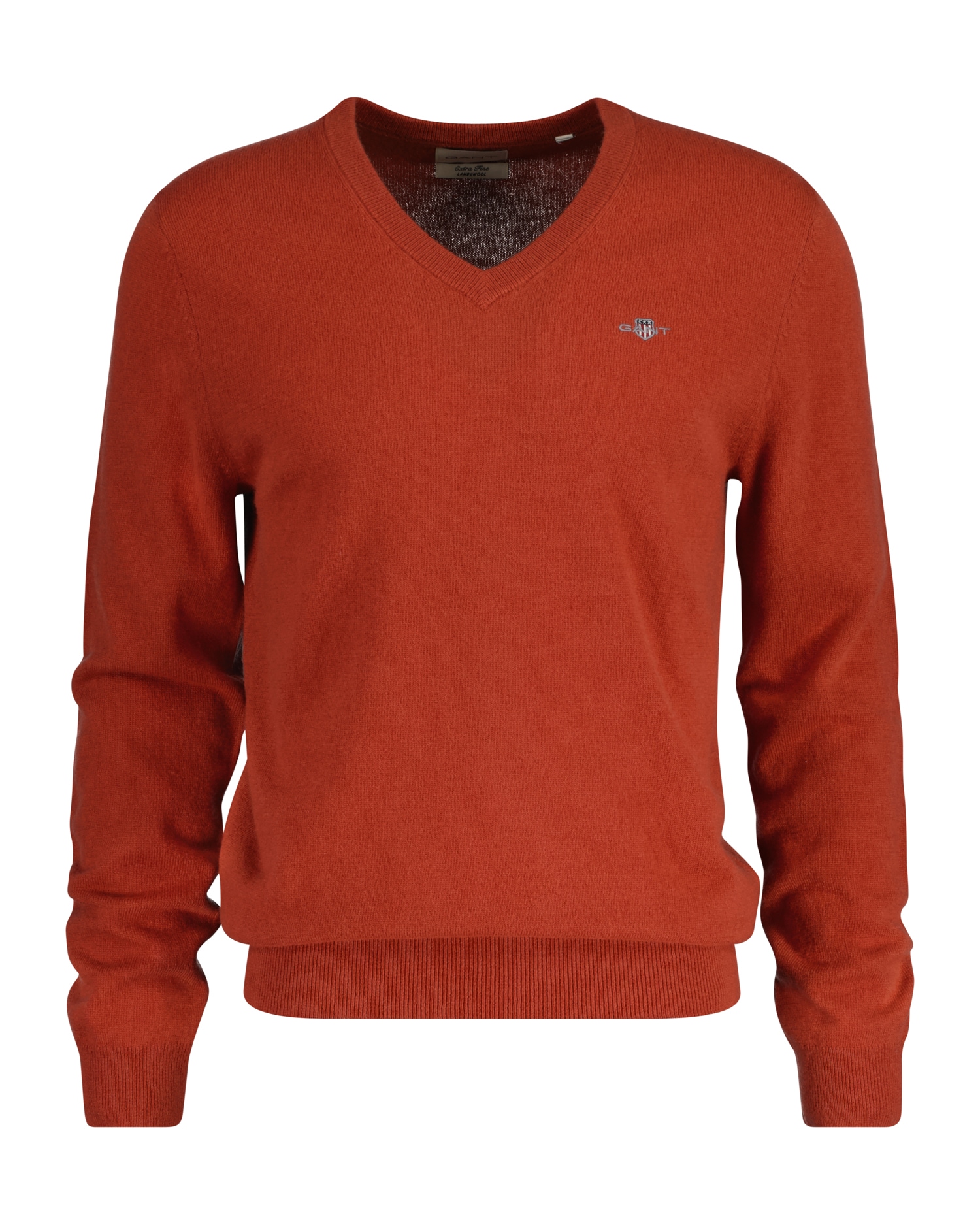 Gant V-Ausschnitt-Pullover »EXTRAFINE LAMBSWOOL V-NECK«, mit Logostickerei von Gant