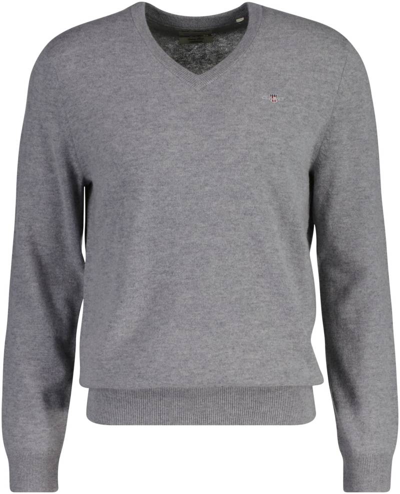 Gant V-Ausschnitt-Pullover »EXTRAFINE LAMBSWOOL V-NECK«, mit Logostickerei von Gant