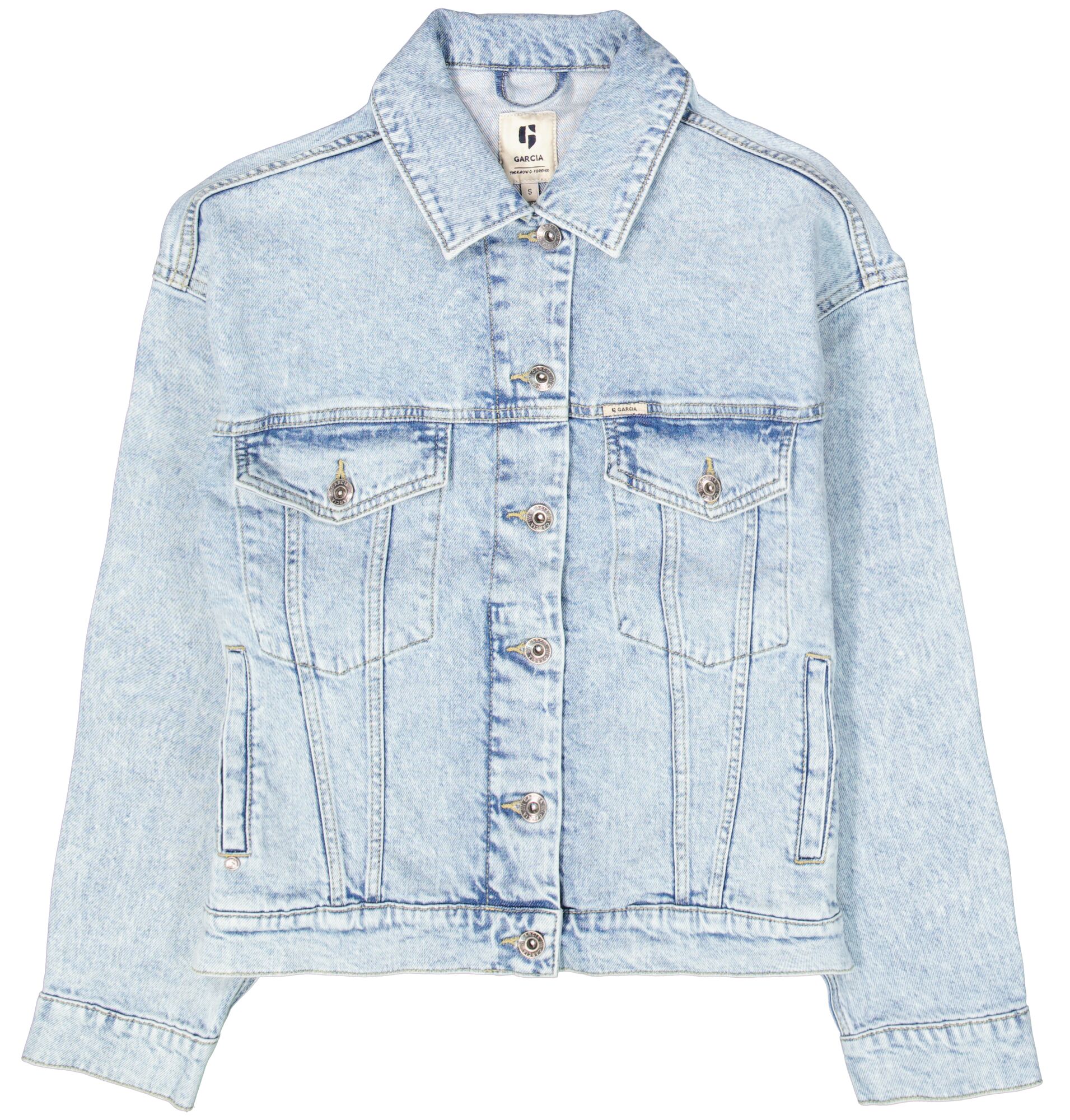 Garcia Jeansjacke, ohne Kapuze, mit Stretch und Knopfleiste Garcia Jeansjacke, ohne Kapuze, mit Stretch und Knopfleiste von Garcia