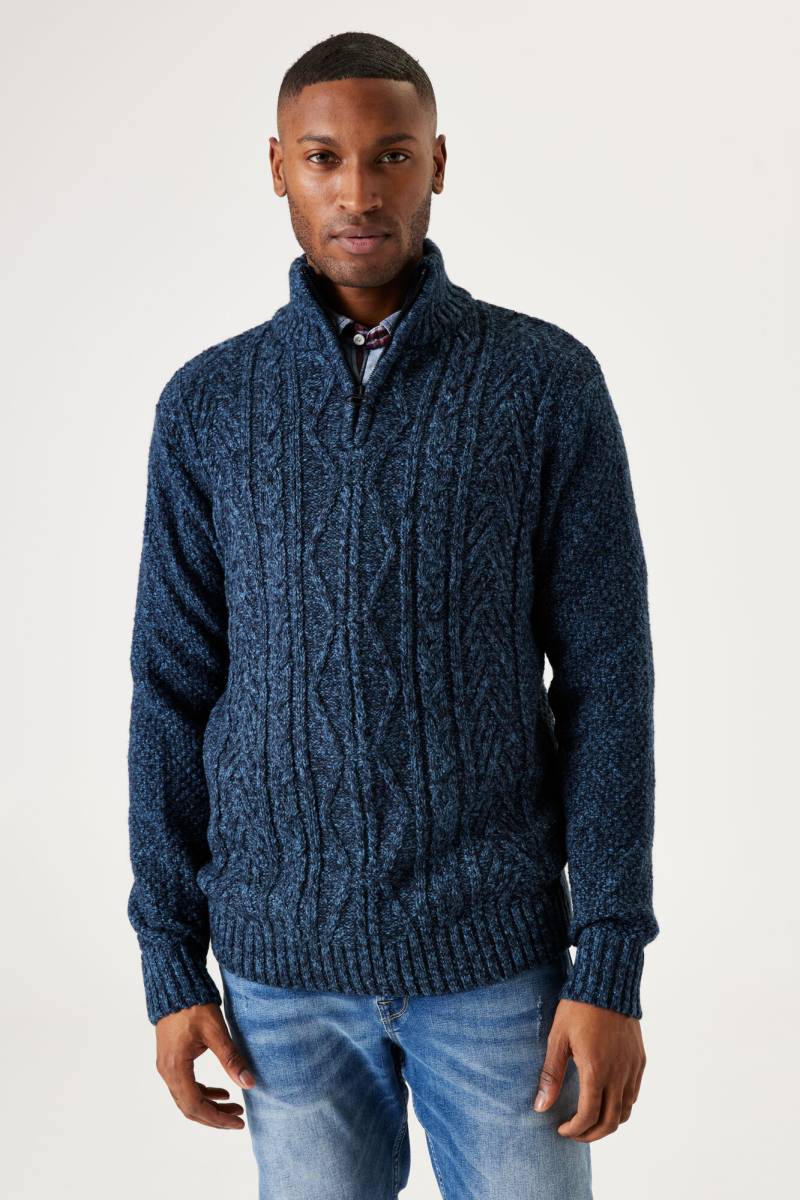 Garcia Strickpullover, mit Zipper und Zopfmuster von Garcia