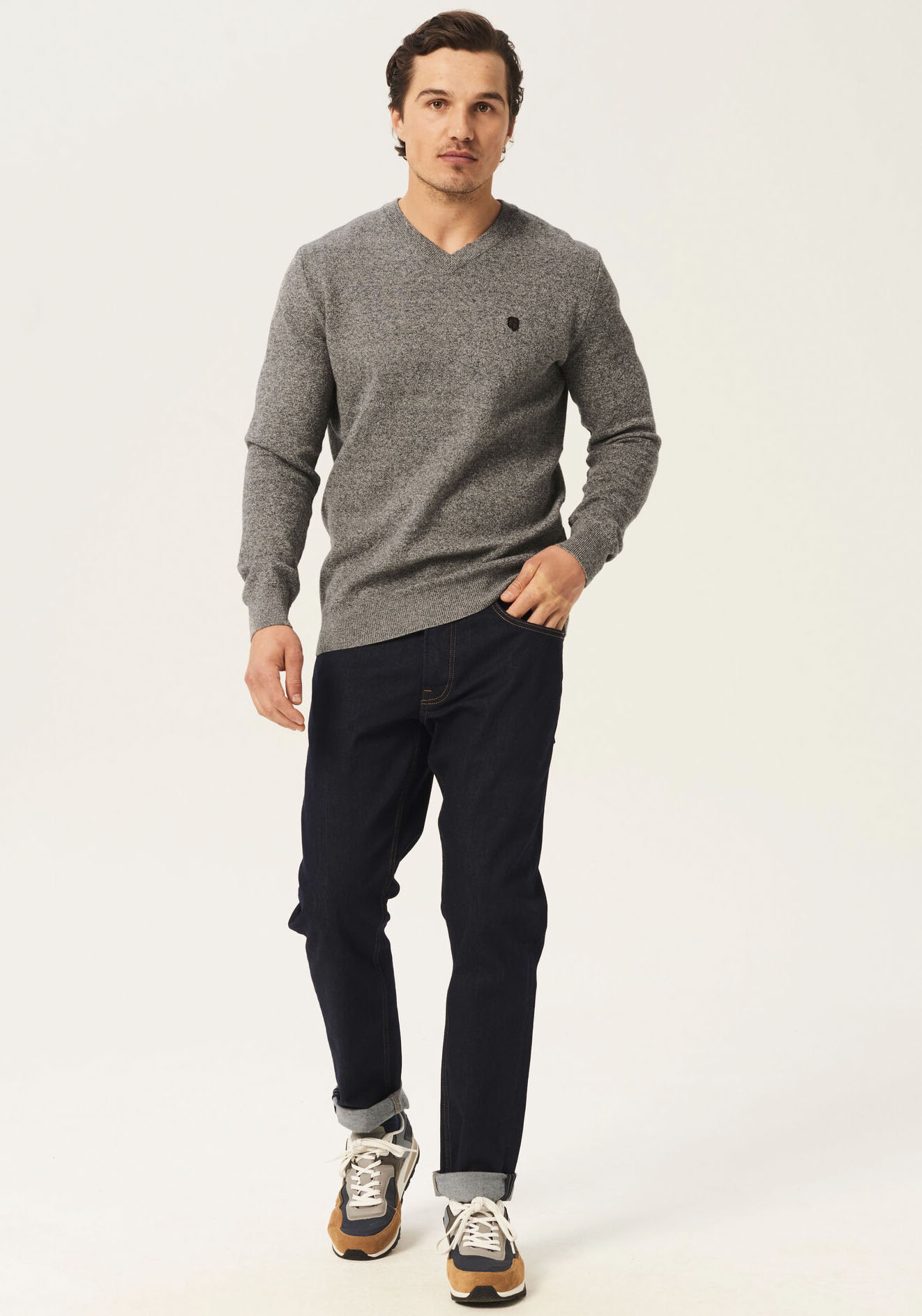 Garcia V-Ausschnitt-Pullover, in melierter Optik Garcia V-Ausschnitt-Pullover, in melierter Optik von Garcia