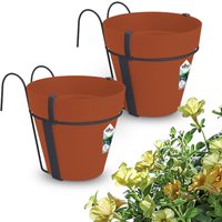 Blumentopf Terrakotta 2er-Set 20x28cm mit Halterung von Gardebruk®