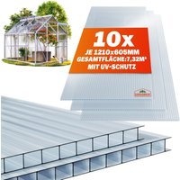 Hohlkammerstegplatten 10er-Set Transparent 6mm 7,32m² von Gardebruk®