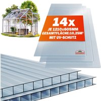 Hohlkammerstegplatten 14er-Set Transparent 10,25m² von Gardebruk®