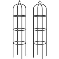 Rosensäule 2er-Set Schwarz 200x40cm von Gardebruk®