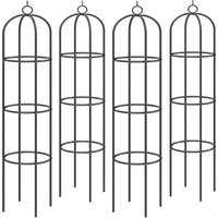 Rosensäule 4er-Set Schwarz 200x40cm von Gardebruk®