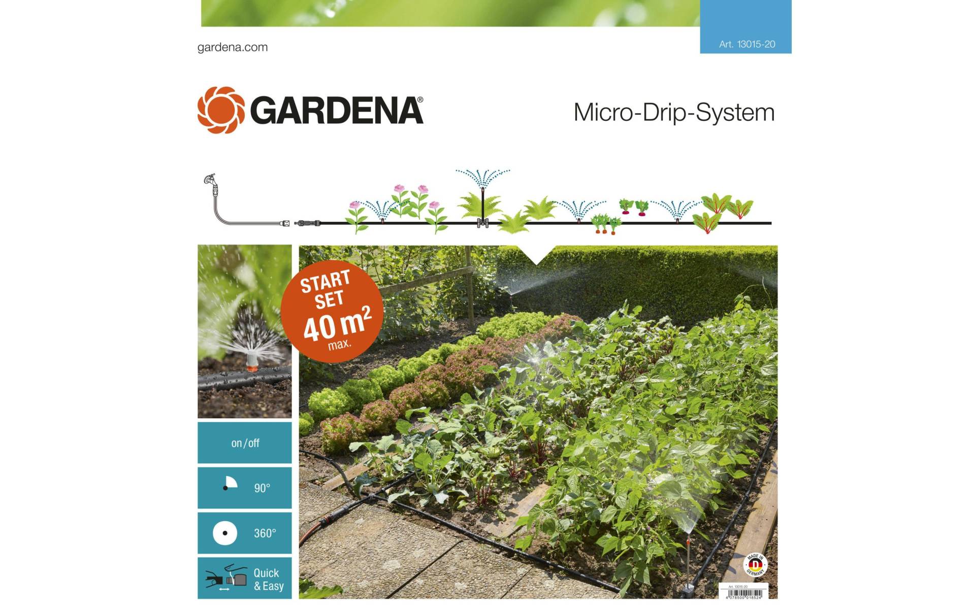 GARDENA Bewässerungssystem »Start-Set 13015 Micro-Drip-System Pflanzflächen«, Micro-Drip-System von Gardena