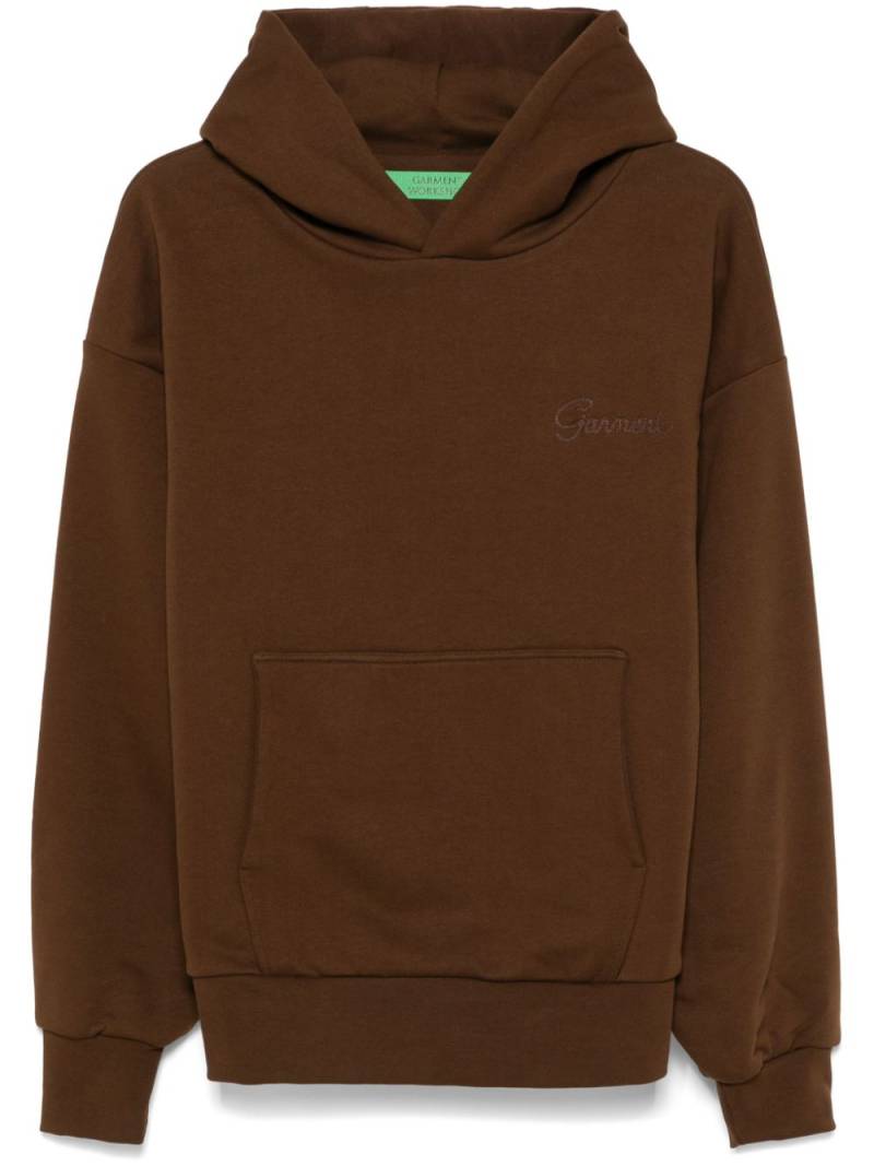 Garment workshop embroidered-logo hoodie - Brown von Garment workshop