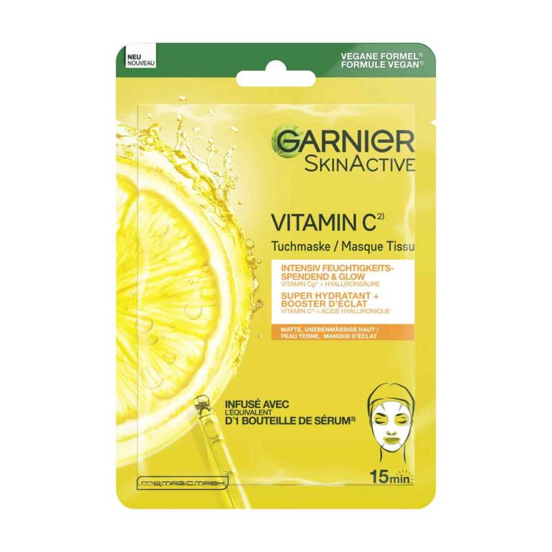 Garnier Vitamin C* feuchtigkeitsspendende & Glow Tuchmaske von Garnier