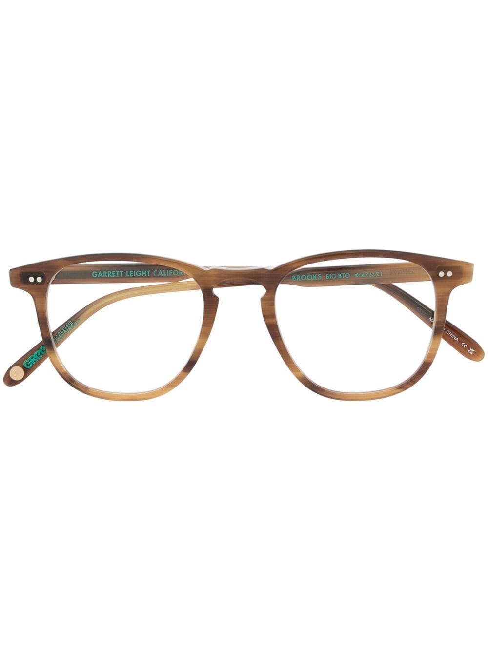 Garrett Leight Brooks square-frame glasses - Brown von Garrett Leight