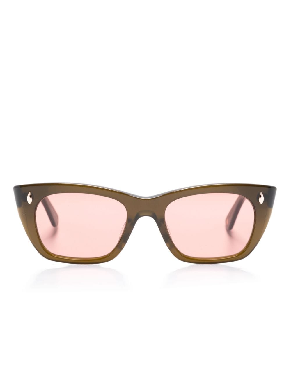 Garrett Leight Webster rectangle-frame sunglasses - Brown von Garrett Leight