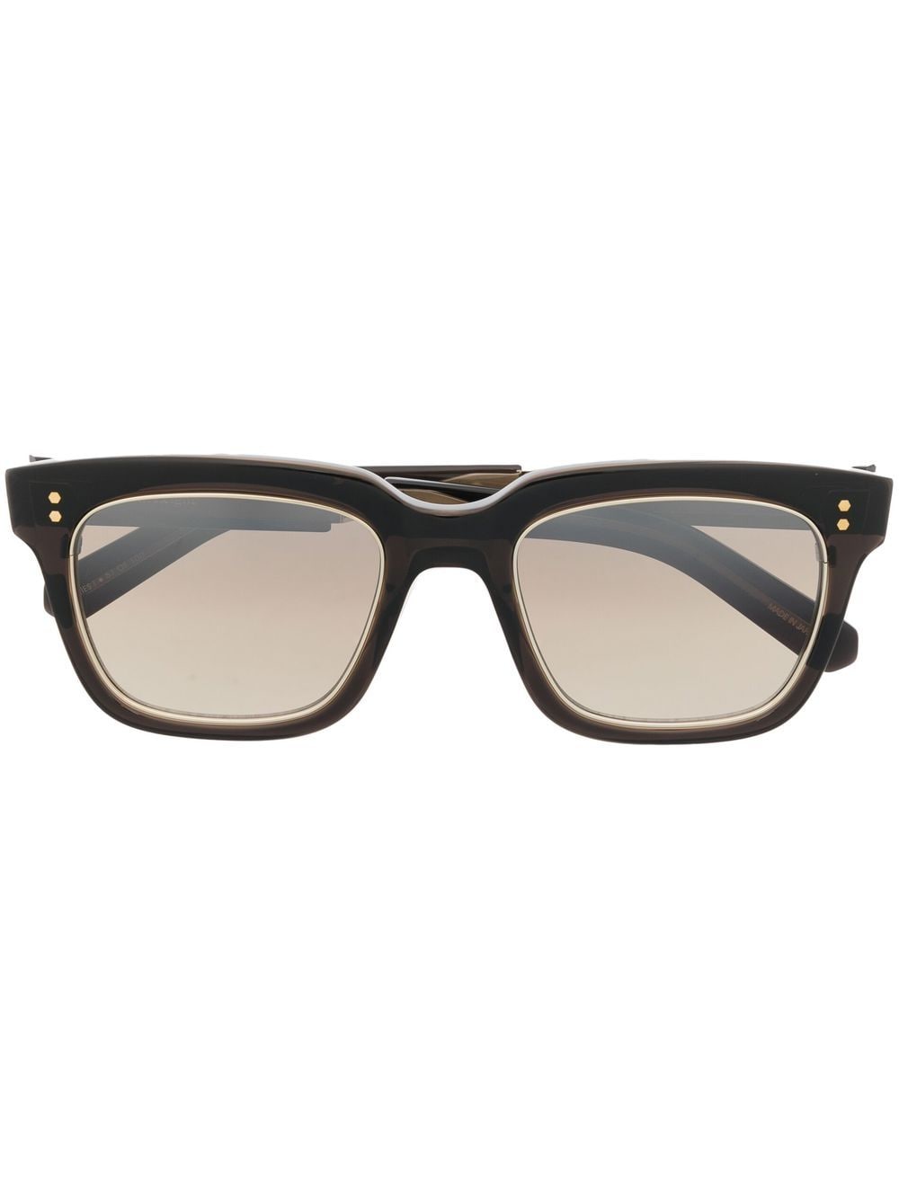 Garrett Leight metallic-trim rectangular-frame sunglasses - Black von Garrett Leight