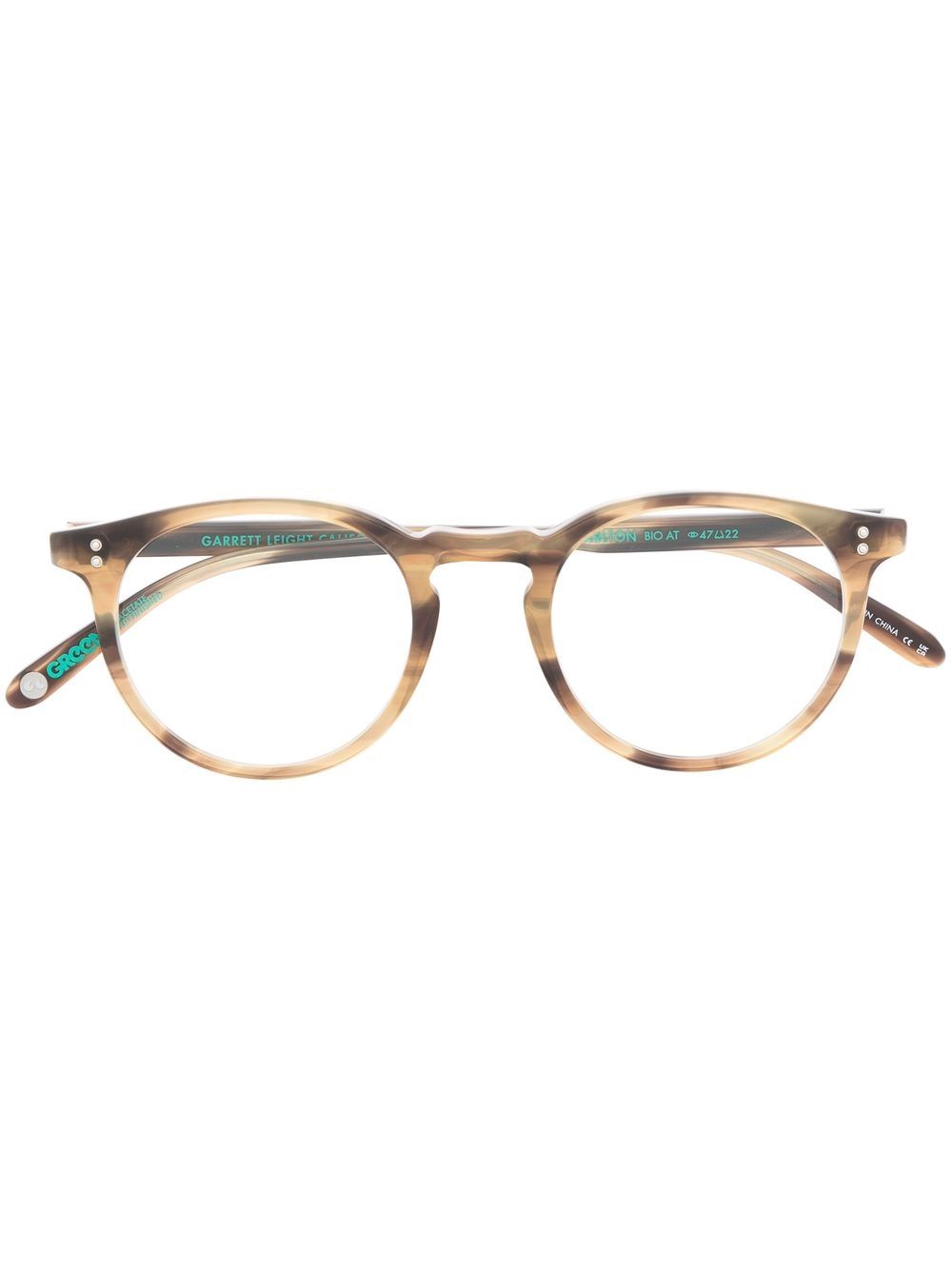 Garrett Leight tortoiseshell-effect round frame eyeglasses - Brown von Garrett Leight