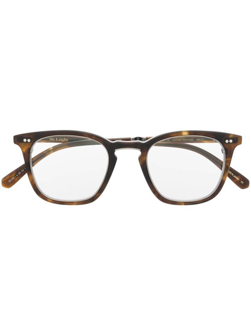 Garrett Leight tortoiseshell square-frame glasses - Brown von Garrett Leight