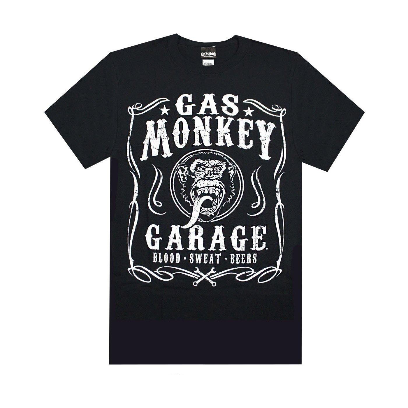 Gas Monkey Garage - Blood Sweat and Beers T-Shirt, für Herren, Schwarz, Größe S von Gas Monkey Garage