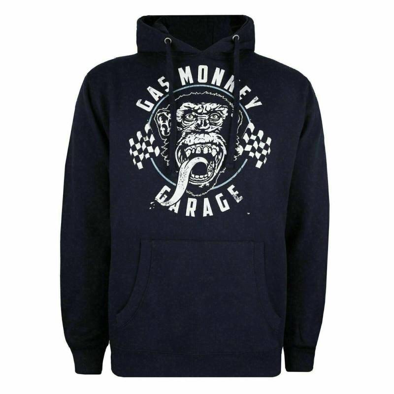 Kapuzenpullover Herren Marine L von Gas Monkey Garage