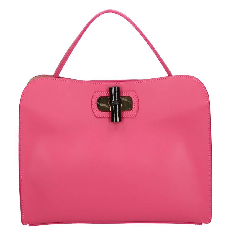 Handtasche Women's Single-compartment Handbag In Wrinkled Leather, With Removable Shoulder Strap. Italian Handcrafted Product. Damen Fuchsia ONE SIZE von Gave Lux