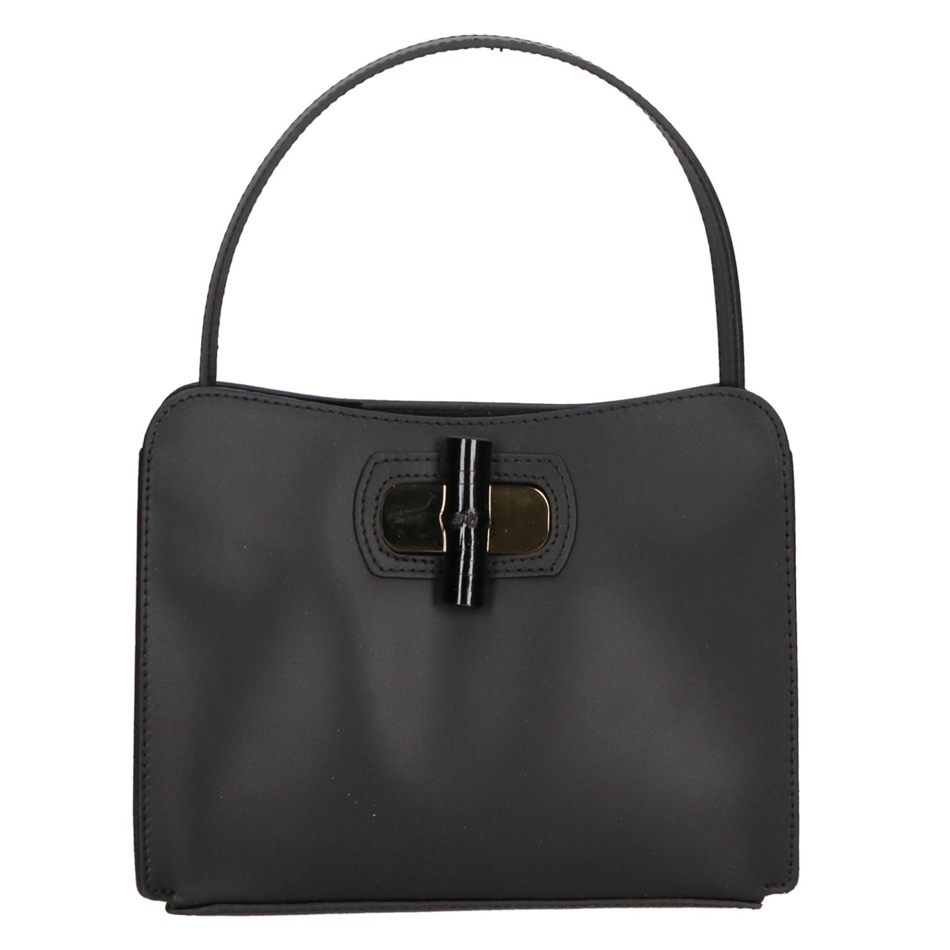 Handtasche Women's Single-compartment Handbag In Wrinkled Leather, With Removable Shoulder Strap. Italian Handcrafted Product. Damen Schwarz ONE SIZE von Gave Lux