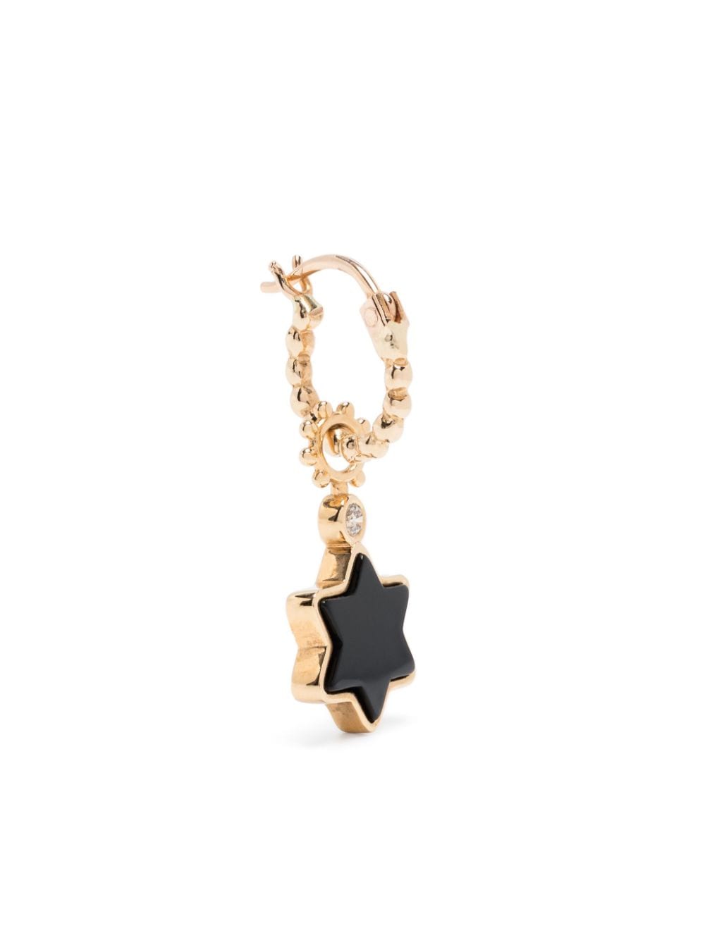 Gaya 18kt yellow gold onyx star-pendant single earring von Gaya