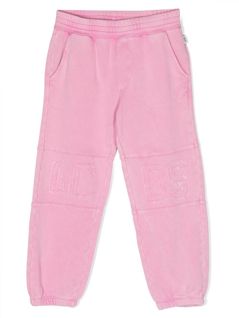 Gcds Kids debossed-logo cotton trousers - Pink von Gcds Kids