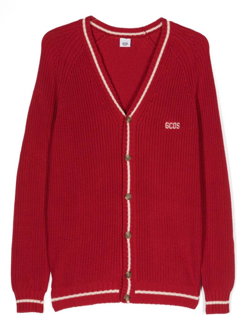 Gcds Kids logo-embroidered cotton cardigan von Gcds Kids