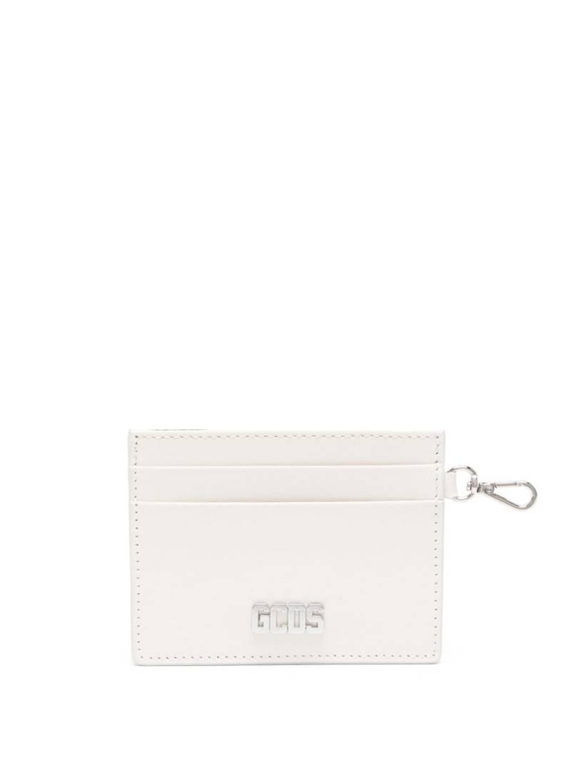 GCDS Comma logo-plaque leather cardholder - White von GCDS