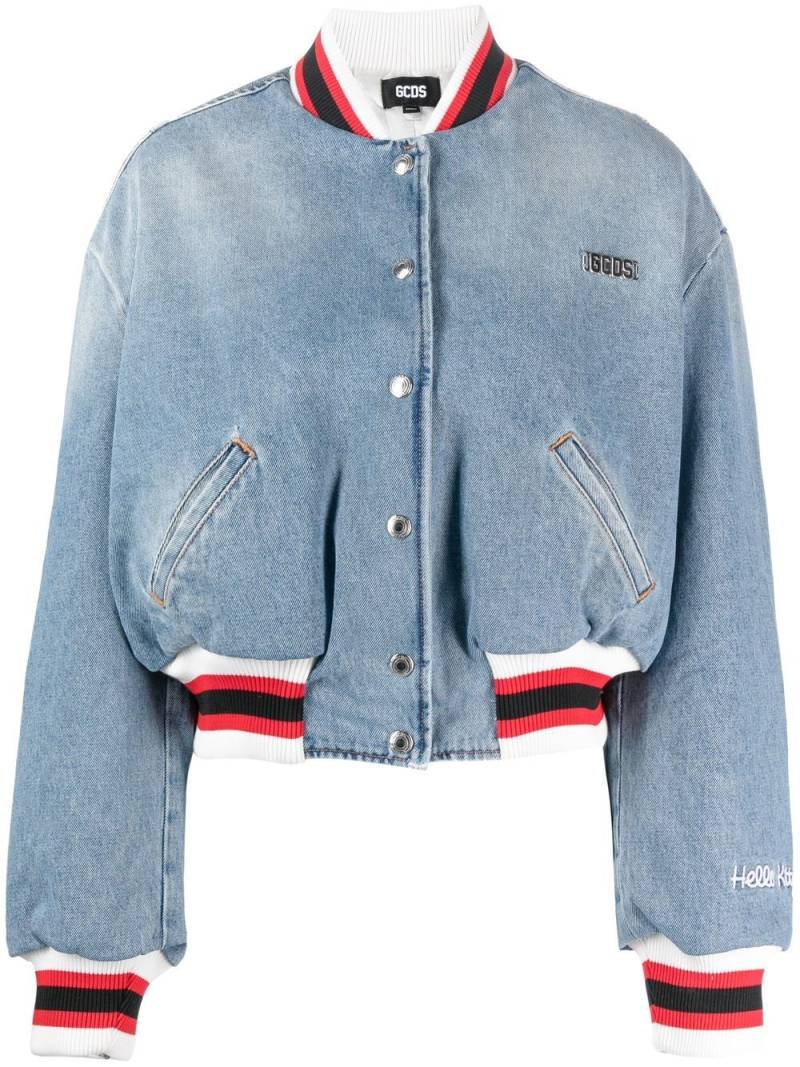 GCDS Hello Kitty denim bomber jacket - Blue von GCDS