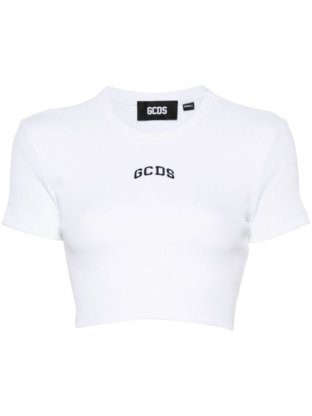 GCDS Lounge Logo crop top - White von GCDS