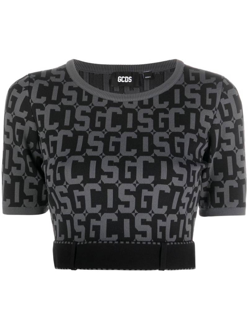 GCDS Matilda monogram cropped top - Black von GCDS