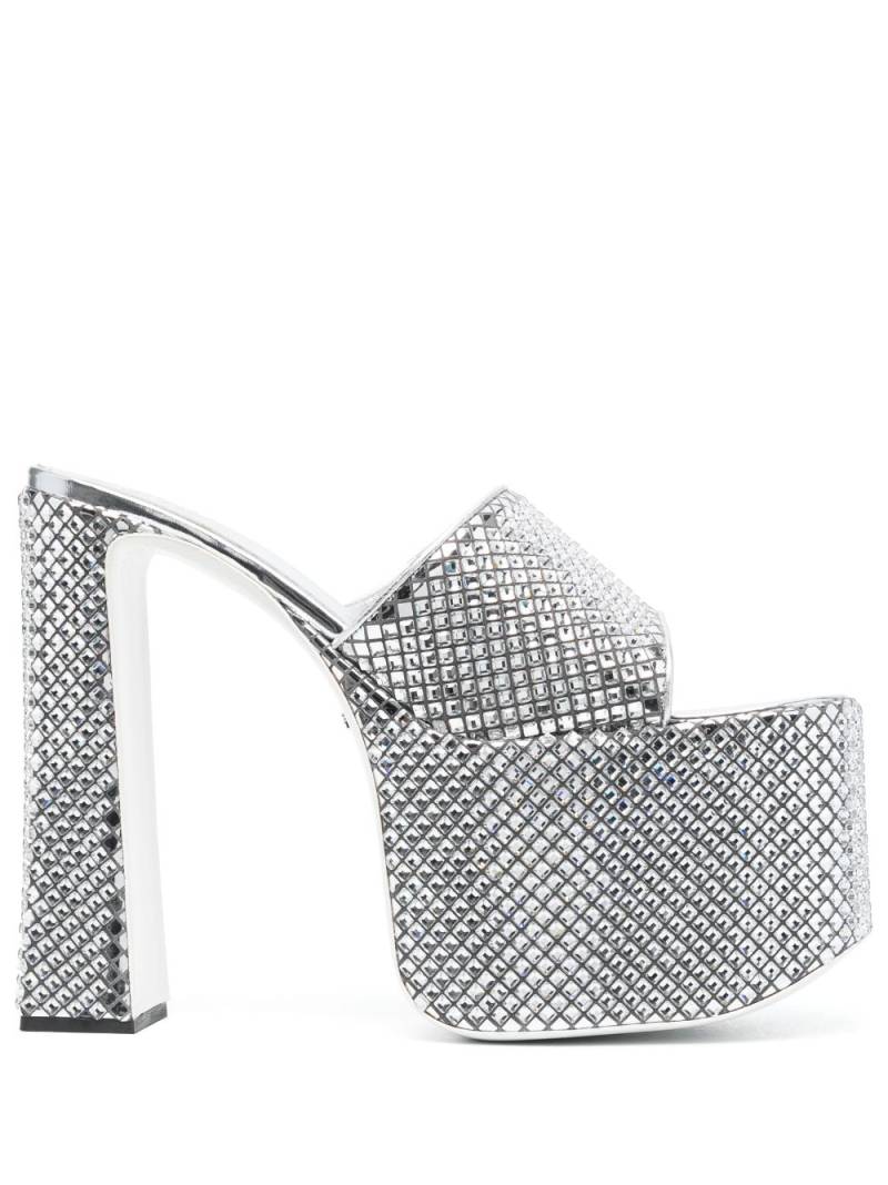 GCDS Mirror 165mm platform sandals - Grey von GCDS