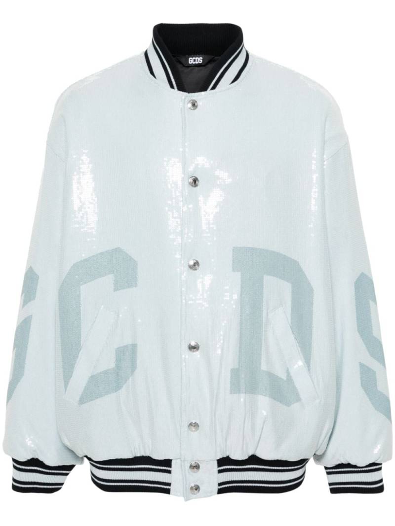 GCDS Sequins Varsity Logo bomber jacket - Blue von GCDS