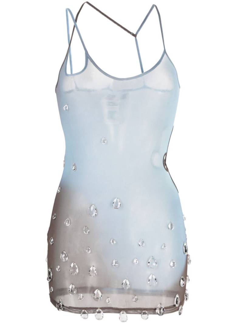 GCDS Sita crystal-drop tulle minidress - Blue von GCDS